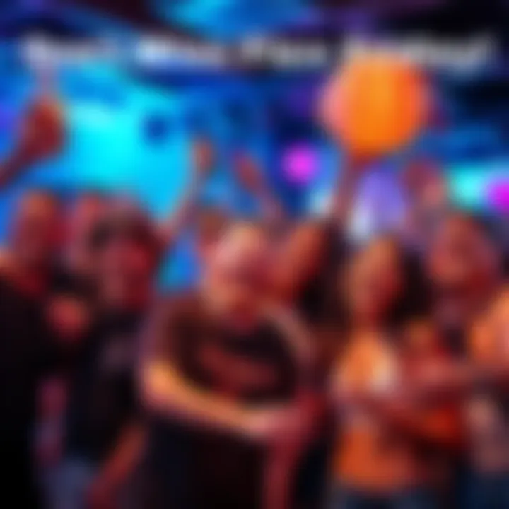 A lively group of friends celebrating Flex Friday with smiles and high energy in a vibrant setting