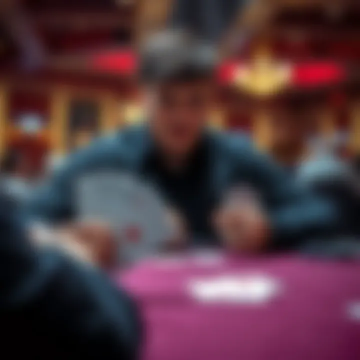 A player at a poker table contemplating a fold with pocket aces, showcasing a tense moment in a game.