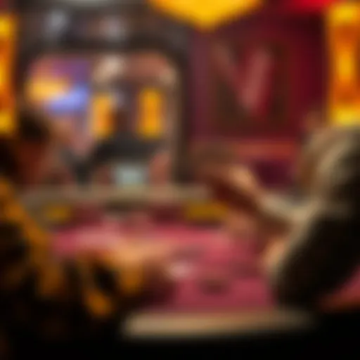 A player contemplates folding their cards at a poker table during the river round