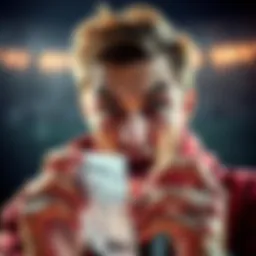 A person looking shocked at a betting slip, indicating a major loss in college football betting.