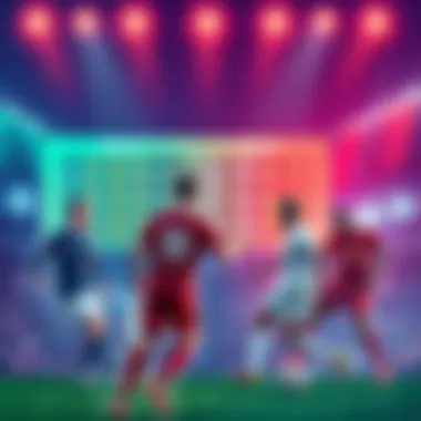 Football Predictions Illustration showing football players with a scoreboard and expert analysis notes