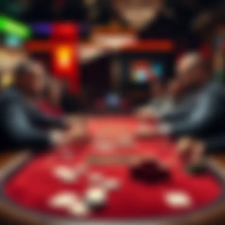 Fortune Poker 1/3 Holdem Table Players engaged in a 1/3 Holdem cash game at Fortune Poker, showing chips and cards on the table