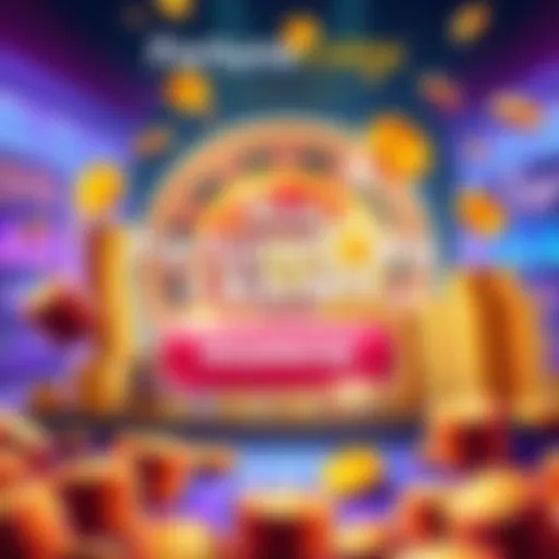 A vibrant graphic showing a casino theme with coins and a sign-up button promoting FortuneCoins Casino