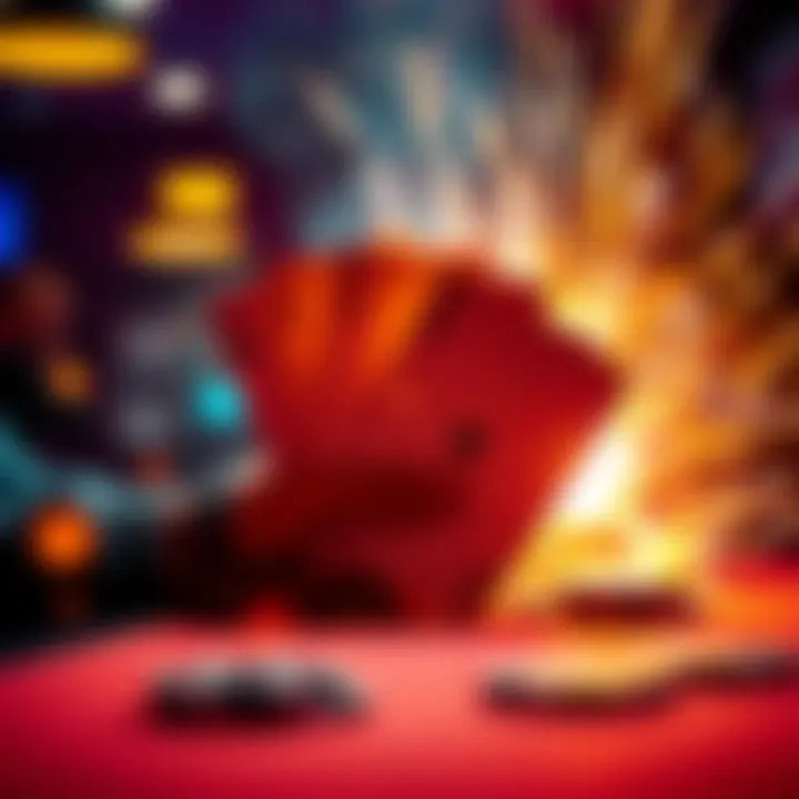 Explosive Four of a Kind in Gameplay A poker game scene showing a player's hand with Four of a Kind, surrounded by bright, dynamic effects symbolizing excitement and impact.