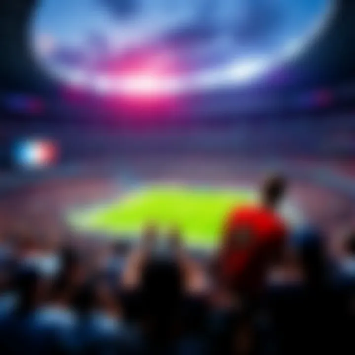 Crowd cheering at Boston Stadium for the France vs. Morocco soccer match