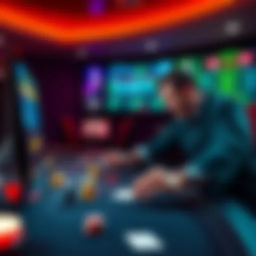 A Canadian playing free bet blackjack at an online casino, with cards and chips on the screen, showing excitement and engagement.