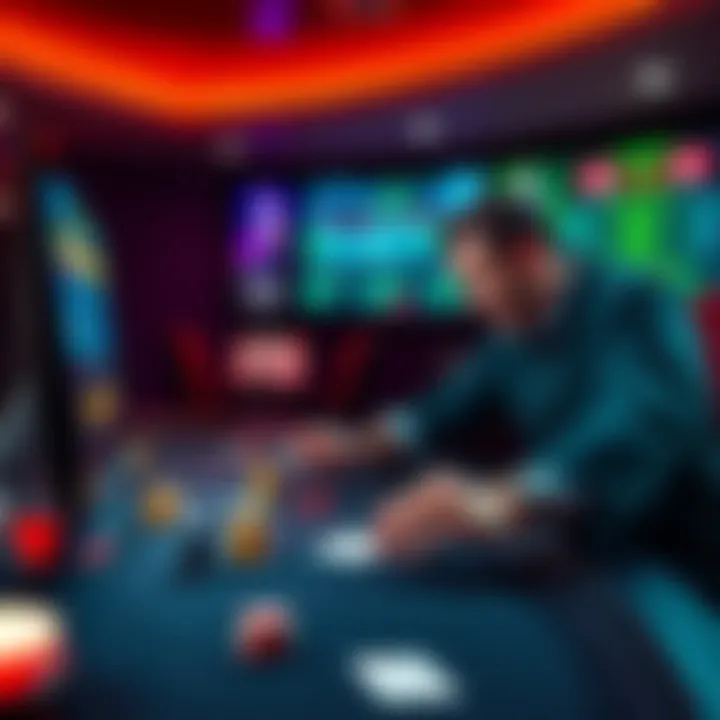 A Canadian playing free bet blackjack at an online casino, with cards and chips on the screen, showing excitement and engagement.