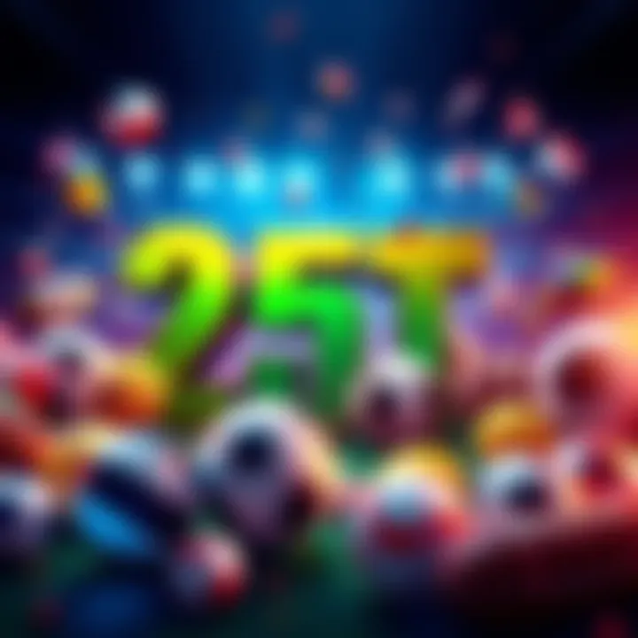 Colorful promotion for 25 free bets featuring sports symbols