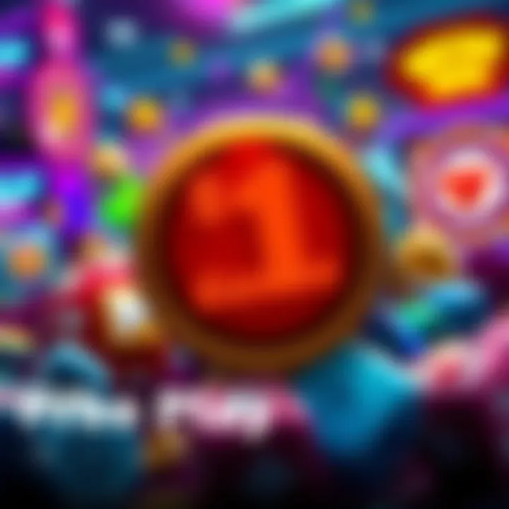 A colorful graphic showing gaming icons and a $1 symbol, highlighting a free play gaming offer.