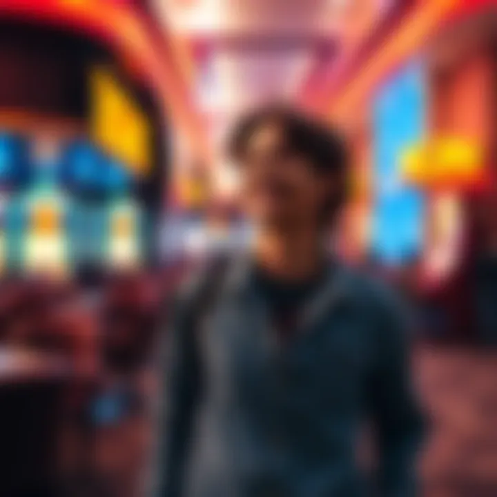 A person smiling while walking away from a casino, symbolizing a new life free from gambling addiction.