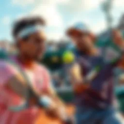 Tennis players competing at the French Open with betting odds displayed