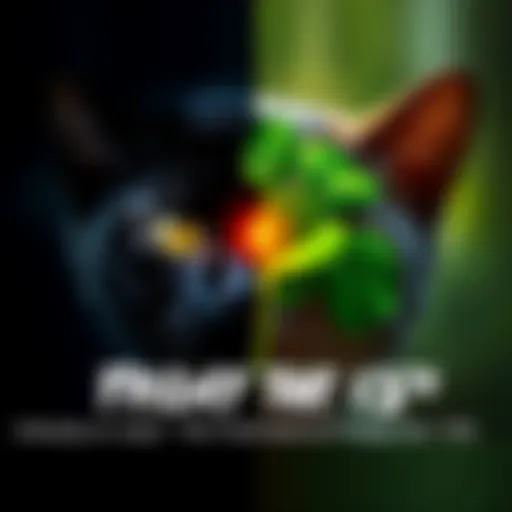 A split image showing a black cat symbolizing bad luck on one side and a four-leaf clover representing good luck on the other side