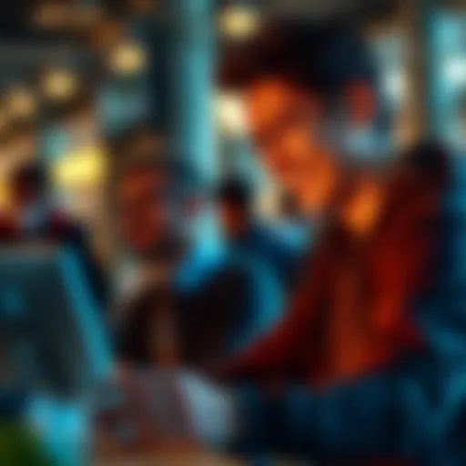 A person helping another person with a task, both smiling and looking happy, symbolizing friendship and support