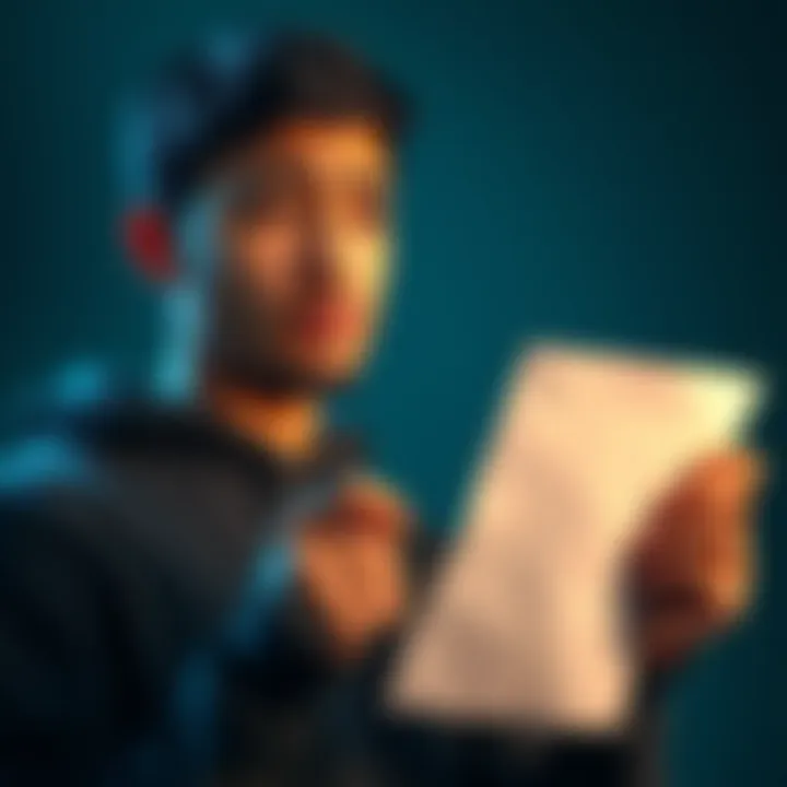 A person looking remorseful while holding a letter, symbolizing apology and struggles with debts