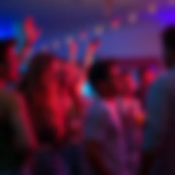 Group of friends celebrating in TN A group of friends having fun at a party in TN, with one person standing apart looking thoughtful.