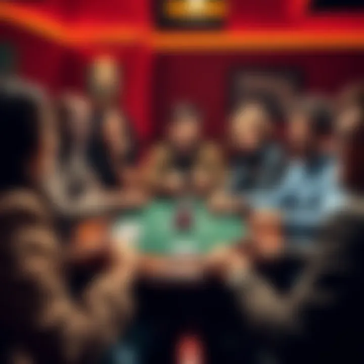 A diverse group of friends gathered around a table playing poker, laughing and enjoying the game.