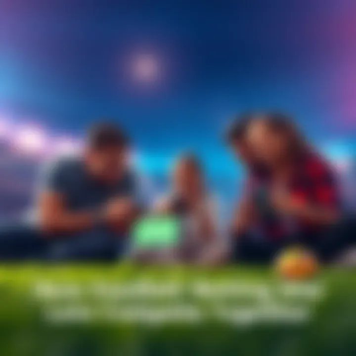 Friends Competing in Football Betting Group of friends watching a football game and using a betting app on their phones