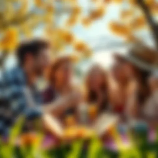 A group of friends sharing laughter and food during a sunny picnic, symbolizing strong bonds.