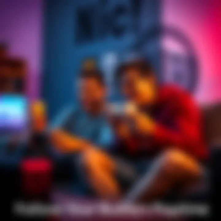 Two friends excitedly watching one of them play a video game on a couch, sharing laughter and snacks, creating a fun atmosphere