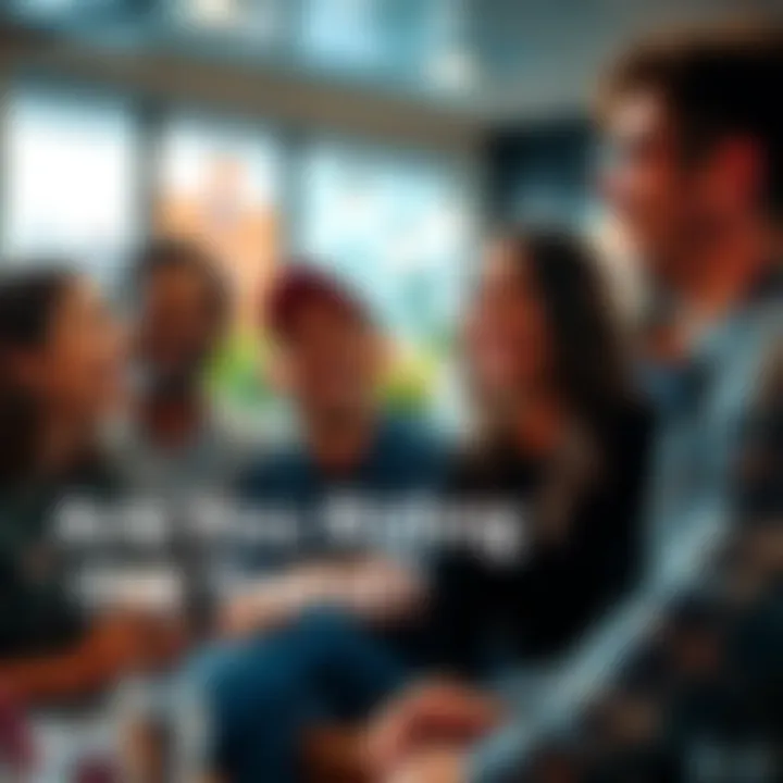 A group of friends engaging in a lively discussion about group activities, smiling and enjoying each other's company.