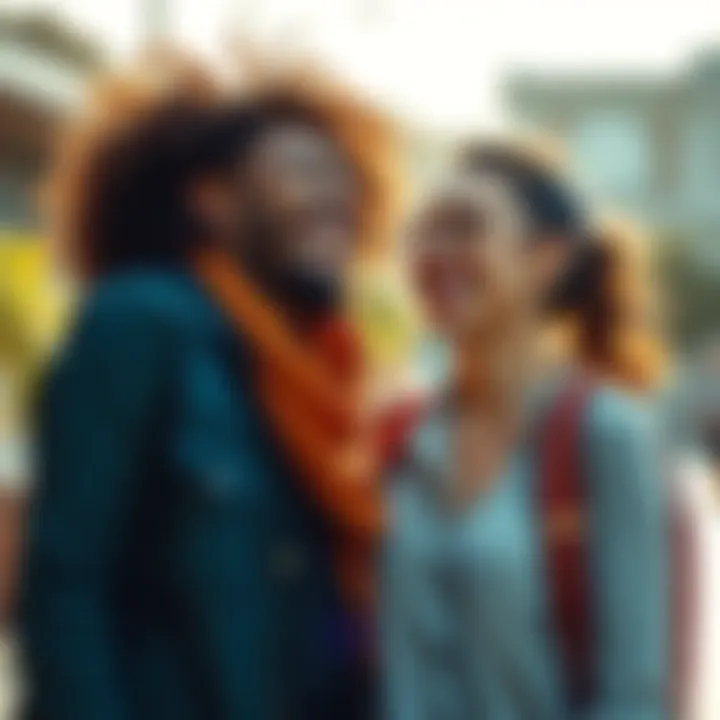 A pair of friends sharing a joyful moment outdoors, highlighting the bond of friendship