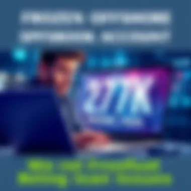 A person looking frustrated while checking their offshore betting account on a laptop, showing a large frozen balance of money.