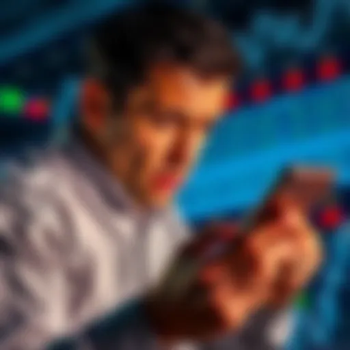 A bettor showing frustration while checking their betting account on a smartphone, with graphics of betting slips and money in the background.