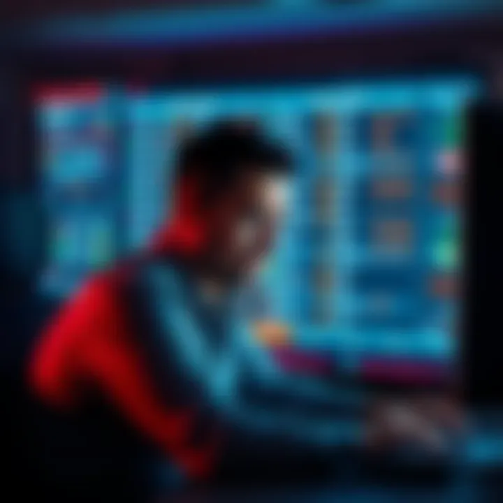 A person with a frustrated expression sitting in front of a computer, viewing Bovada's betting interface with complex options and high fees displayed.