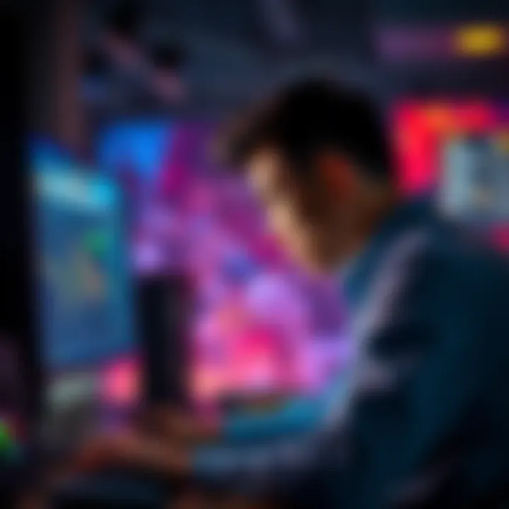 Frustrated bettor at computer A person looking frustrated at their computer screen while trying to cash out on a betting platform