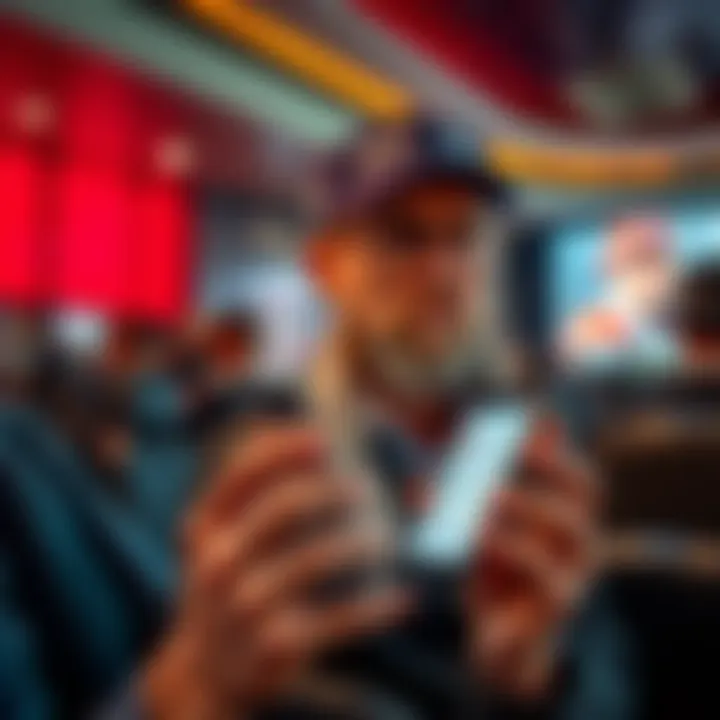 A frustrated bettor holds a smartphone showing a betting app with error messages, contemplating account deletion.