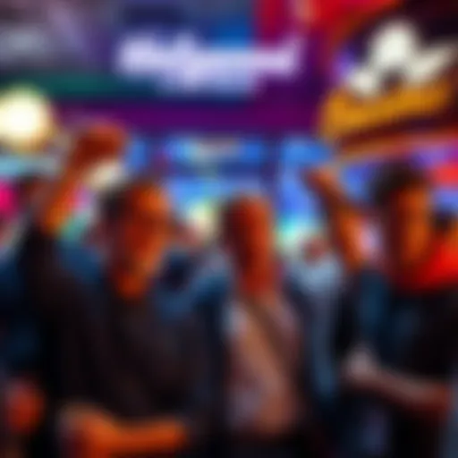 Patrons expressing disappointment near the entrance of Hollywood Casinos in Pennsylvania, showcasing a tense atmosphere with poor customer service.