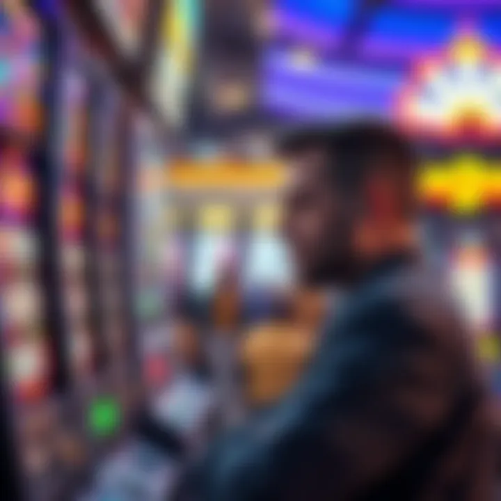 A frustrated player looking at a slot machine with a disappointed expression, symbolizing declining casino rewards.