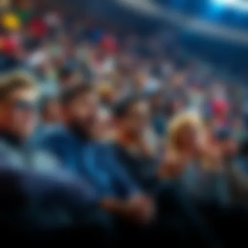 A group of fans showing frustration in the stands as Booker is subbed out late in the game, with expressions of disbelief and disappointment