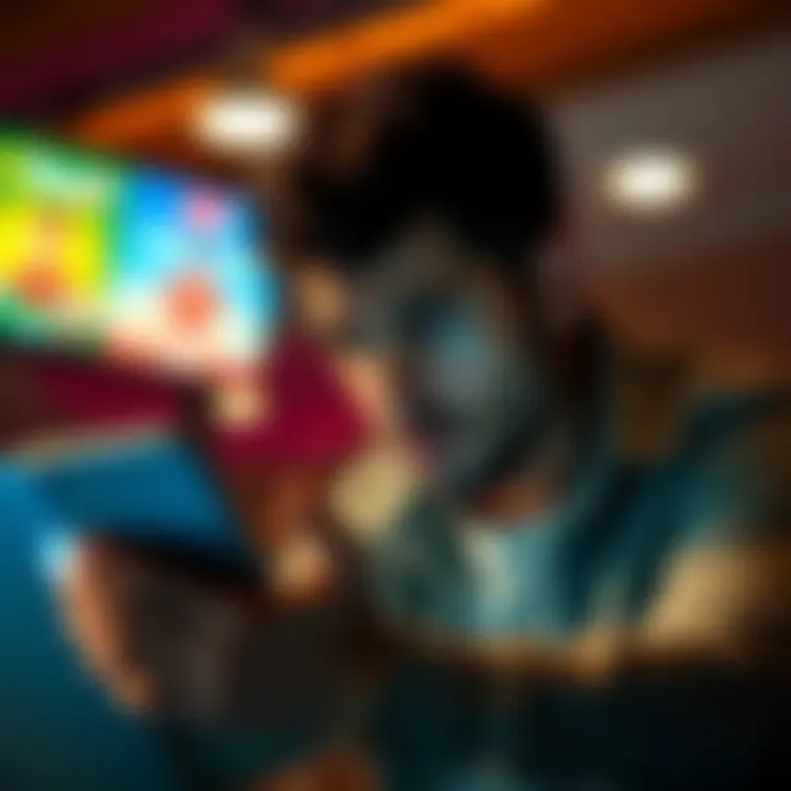 Frustrated gambler with withheld winnings Gambler looking worried while checking online account for winnings on Rainbet after KYC process