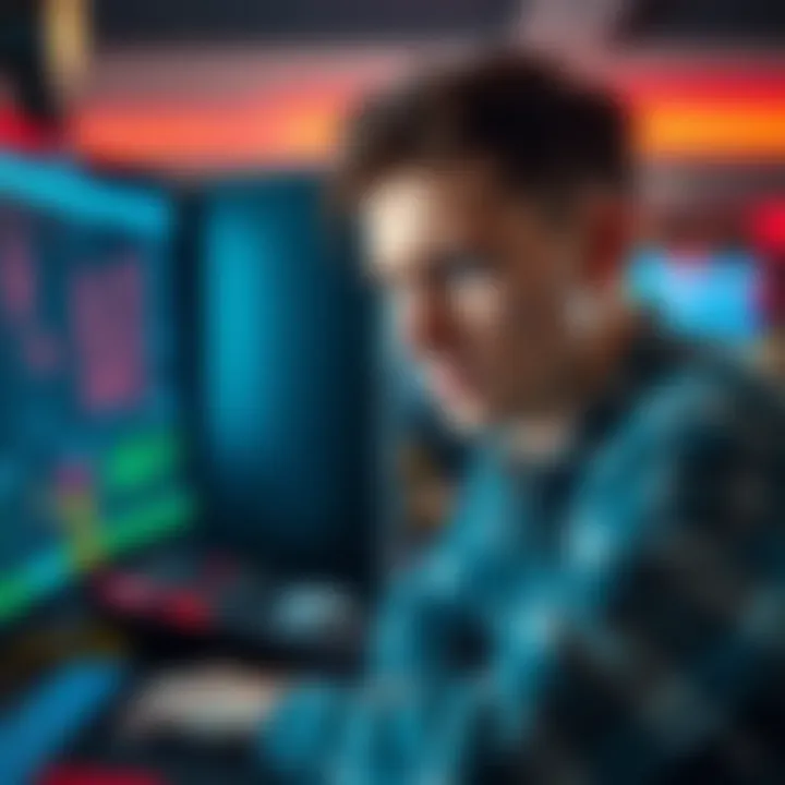 A person looking disappointed while staring at a computer screen showing gambling losses