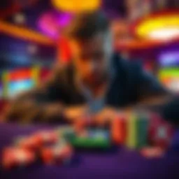 A gambler sitting at a casino table looking upset, surrounded by gambling chips and a smartphone with Discord and Snapchat apps visible, symbolizing their blocked accounts and cashout wait.