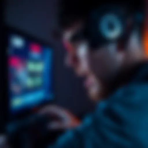 A gamer showing frustration while looking at a video game screen displaying low multipliers, symbolizing disappointment in gaming.