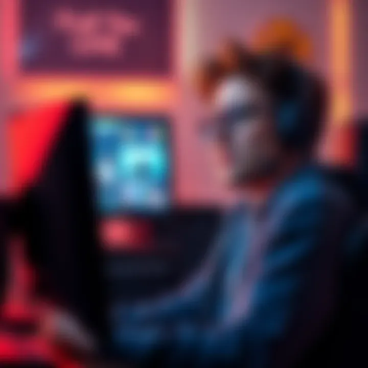 A frustrated player sits in front of a computer, looking disheartened after losing money in a video game.