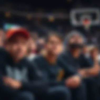 Fans looking disappointed at an NBA game due to unexpected player absences