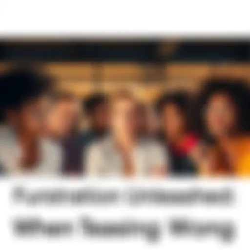 A group of diverse people looking disappointed and frustrated, discussing a failed marketing tease