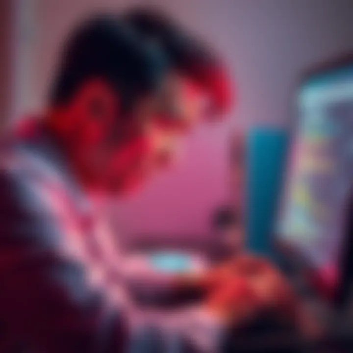 A person looking stressed while trying to log into a computer, showing an error message on the screen.