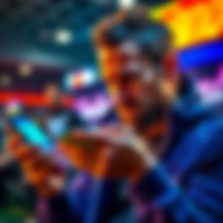 A frustrated player looks at a mobile device displaying FanDuel's cash out screen, showing disappointment.