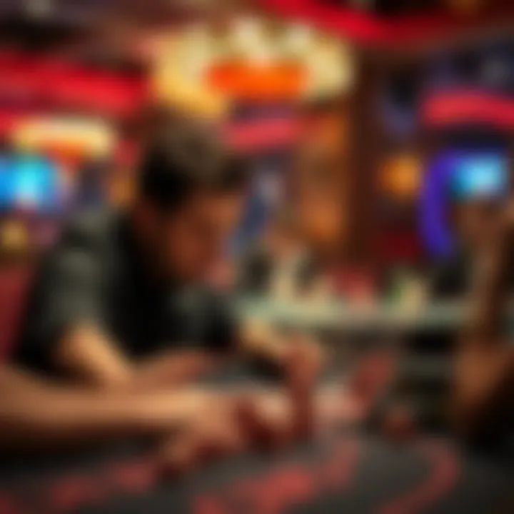 A player shows frustration while playing a gambling game with small bets, reflecting on their emotional struggles with wins and losses.