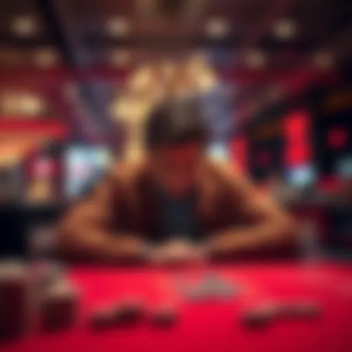 A player looks frustrated at a gaming table after losing again, showing disappointment and disbelief.