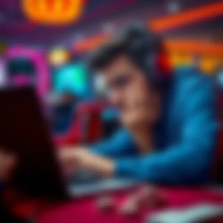 Frustrated player at Stake Casino A frustrated player looking at a laptop screen displaying reduced bonuses at Stake Casino