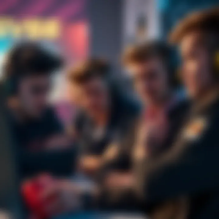 Frustrated players discussing software issues A group of frustrated players talking about problems with gaming software, showing expressions of irritation and concern.