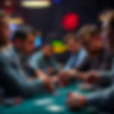 A group of poker players express their frustration over new lingo like 'sizing' and 'board texture' during a game.