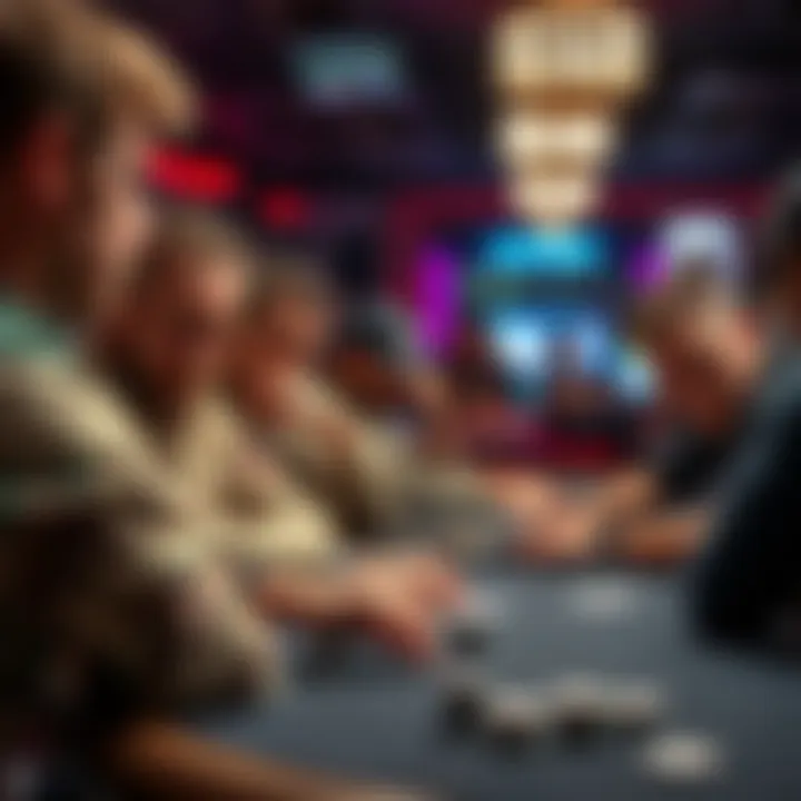 Frustrated poker players at a table A group of tired poker players looking frustrated during a long tournament