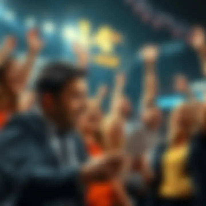 A sports bettor shows frustration while looking at their WNBA betting slip, surrounded by cheering friends celebrating a big win.