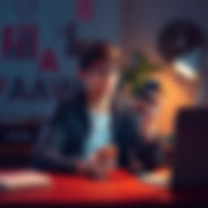 A person sitting at a desk looking disappointed while holding a smartphone, symbolizing their decision to leave an app due to unresolved issues.